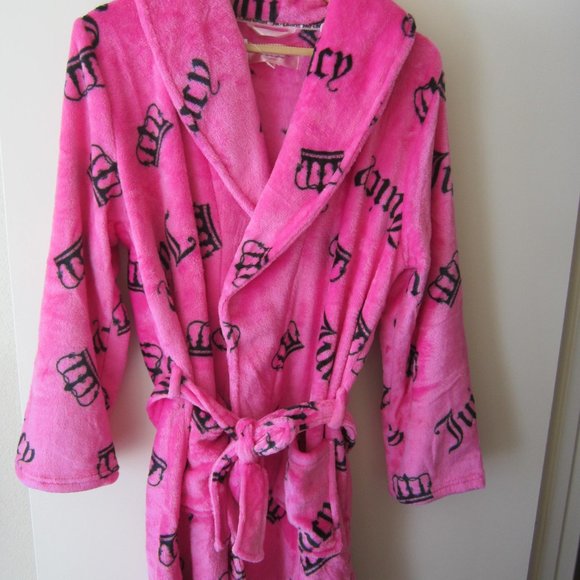 Juicy Couture Other - Juicy Couture Bathrobe Robe Sleepwear Hot Pink Crown S/M or L/XL Women NEW